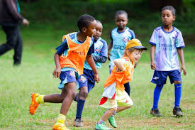 Students playing football